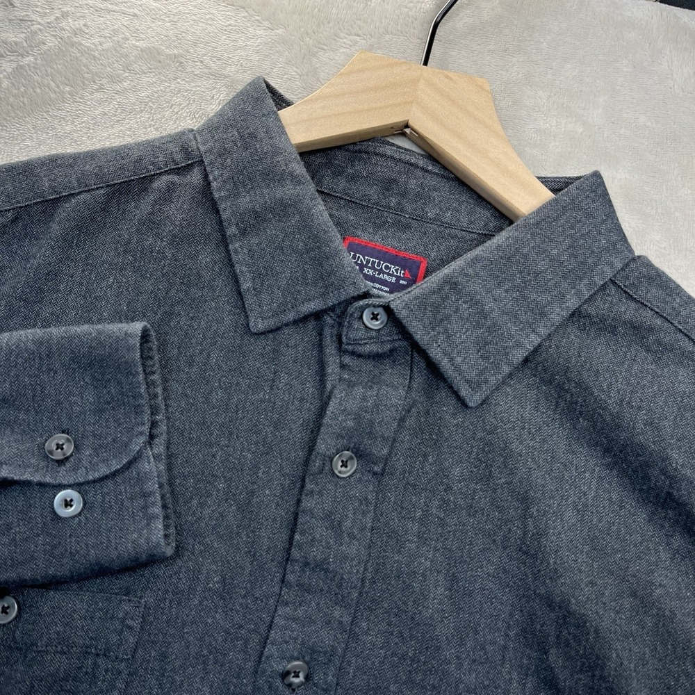 UNTUCKit Shirt Men's 2XL Hemsworth Long‎ Sleeve Gray